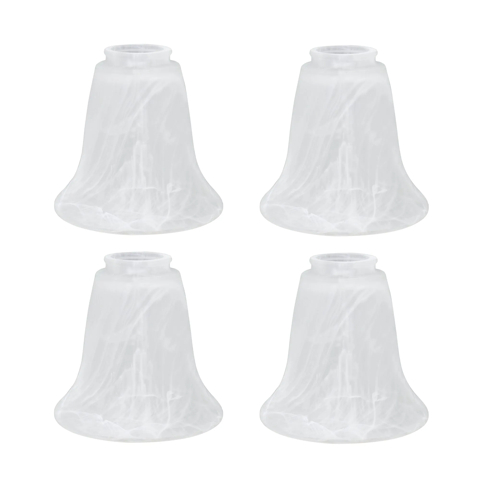 # 23029-4 Transitional Style Replacement Bell Shaped Alabaster Glass Shade, 2 1/8" Fitter Size, 5 1/4" high x 5 1/4" diameter, 4 Pack