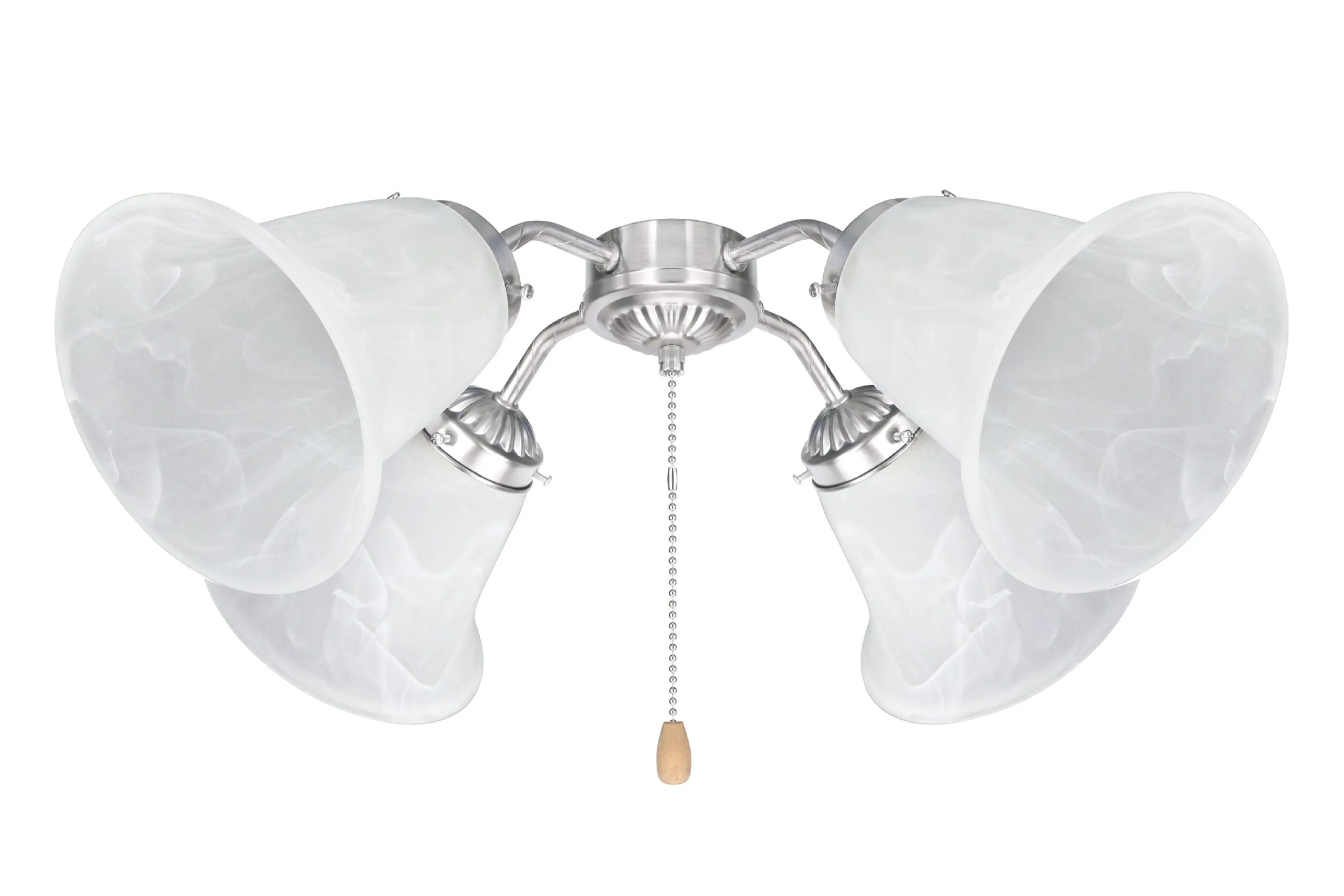 # 23029-4 Transitional Style Replacement Bell Shaped Alabaster Glass Shade, 2 1/8" Fitter Size, 5 1/4" high x 5 1/4" diameter, 4 Pack