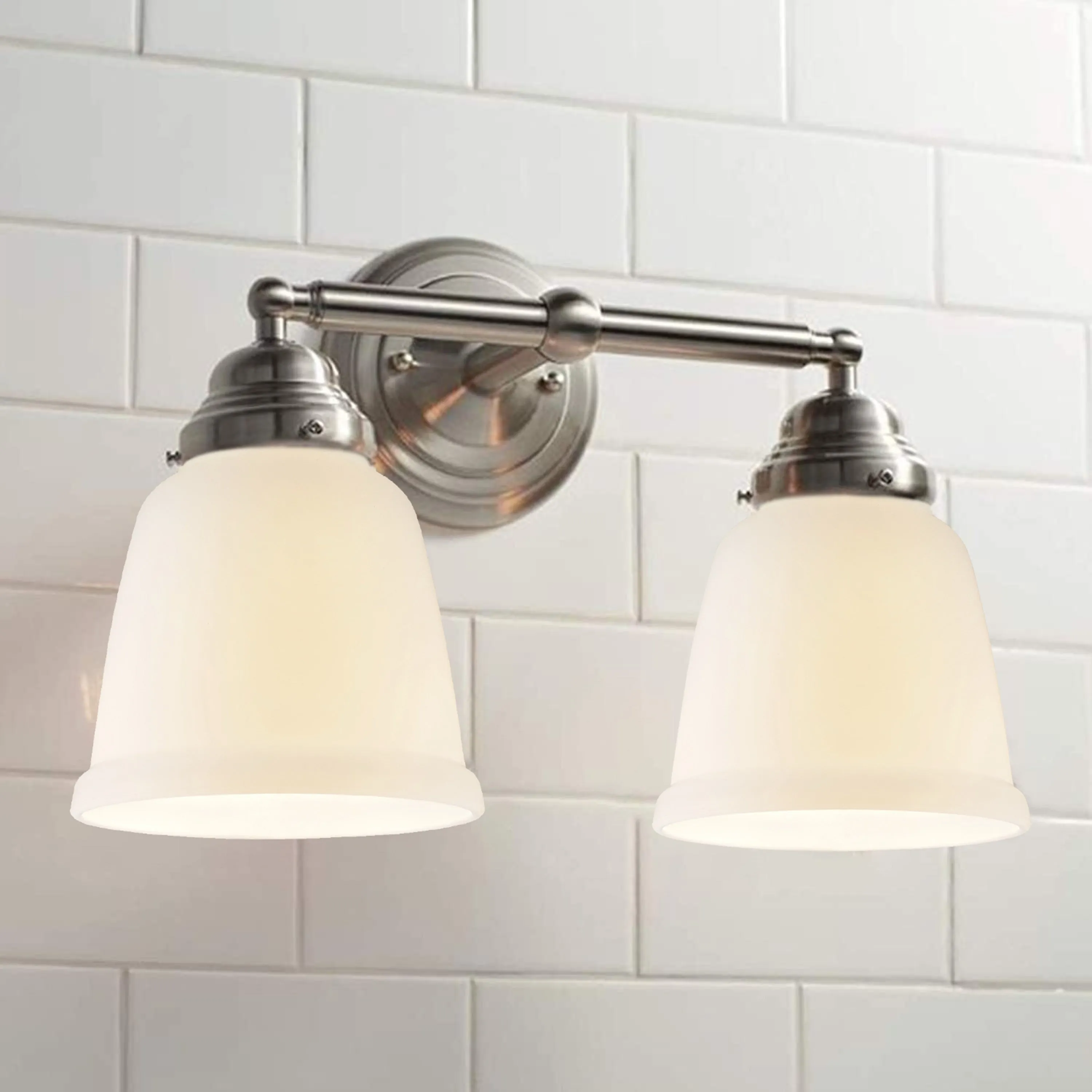 # 23029-4 Transitional Style Replacement Bell Shaped Alabaster Glass Shade, 2 1/8" Fitter Size, 5 1/4" high x 5 1/4" diameter, 4 Pack