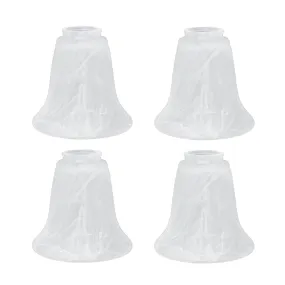 # 23029-4 Transitional Style Replacement Bell Shaped Alabaster Glass Shade, 2 1/8" Fitter Size, 5 1/4" high x 5 1/4" diameter, 4 Pack