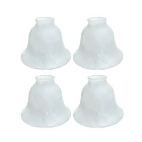 # 23106-4 Transitional Faux Alabaster Bell Shaped Ceiling Fan Replacement Glass Shade, 2-1/4" Fitter, 6-1/4" Diameter x 4-1/2" Height, 4 Pack