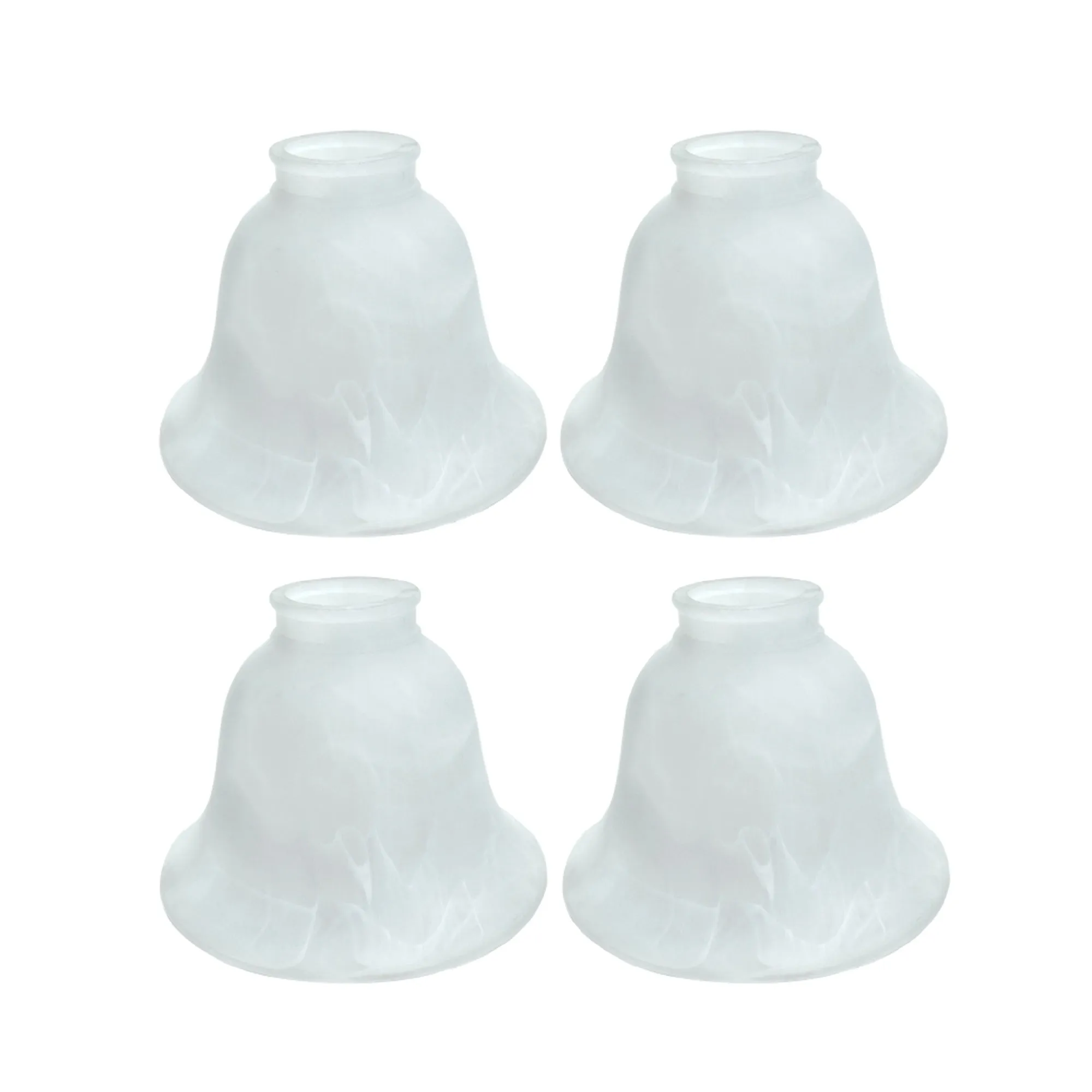 # 23106-4 Transitional Faux Alabaster Bell Shaped Ceiling Fan Replacement Glass Shade, 2-1/4" Fitter, 6-1/4" Diameter x 4-1/2" Height, 4 Pack