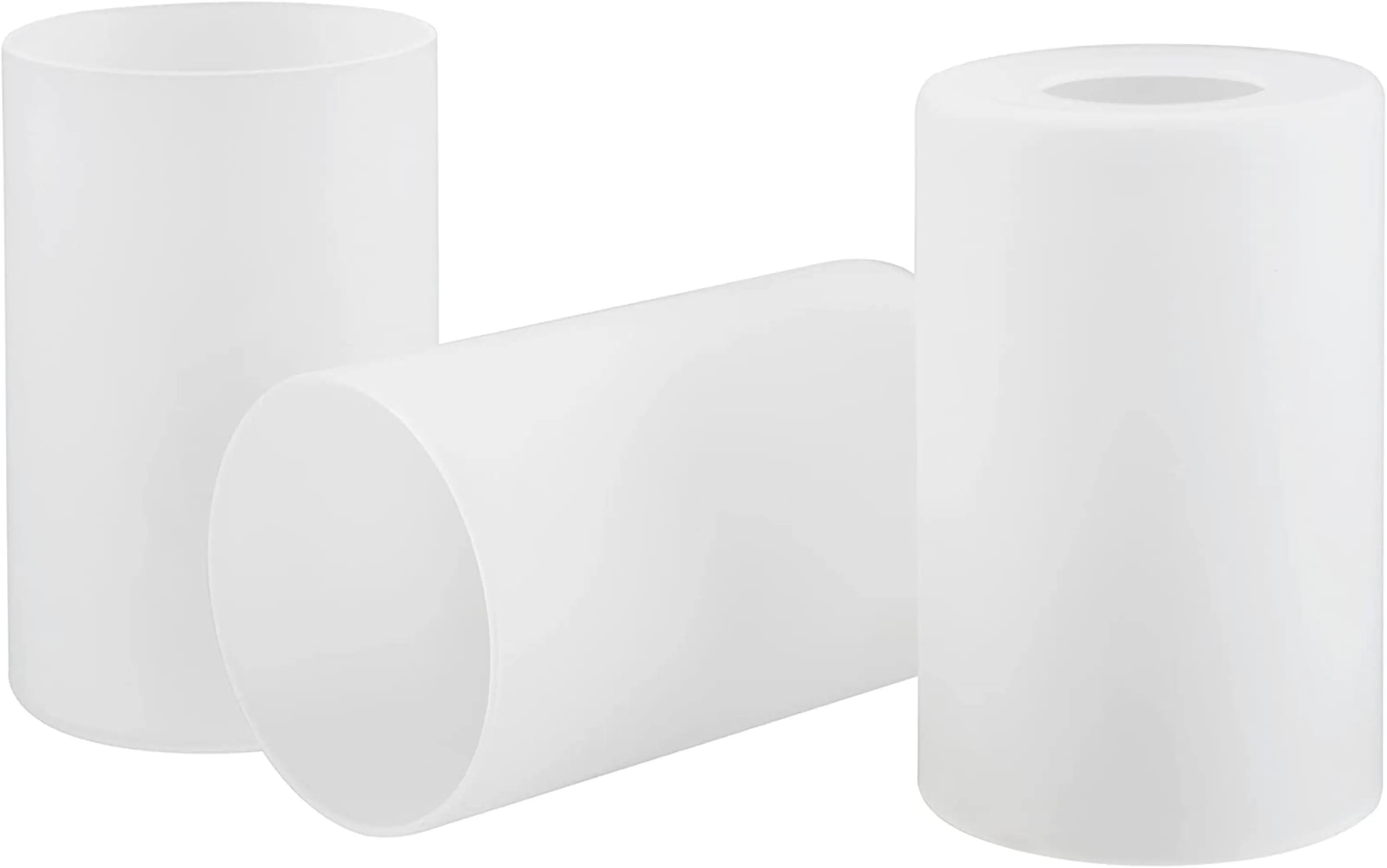 # 23613, Frosted Cylinder Glass Shade.3-1/2"Dia x 5-1/2"H / Center Hole: 42mm. Sold in 1 / 2 / 3 & 4 Pack.