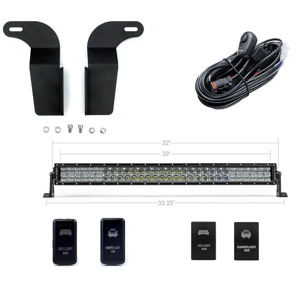 05-2015 TOYOTA TACOMA 32" LOWER BUMPER HIDDEN LED LIGHT BAR BRACKETS KIT