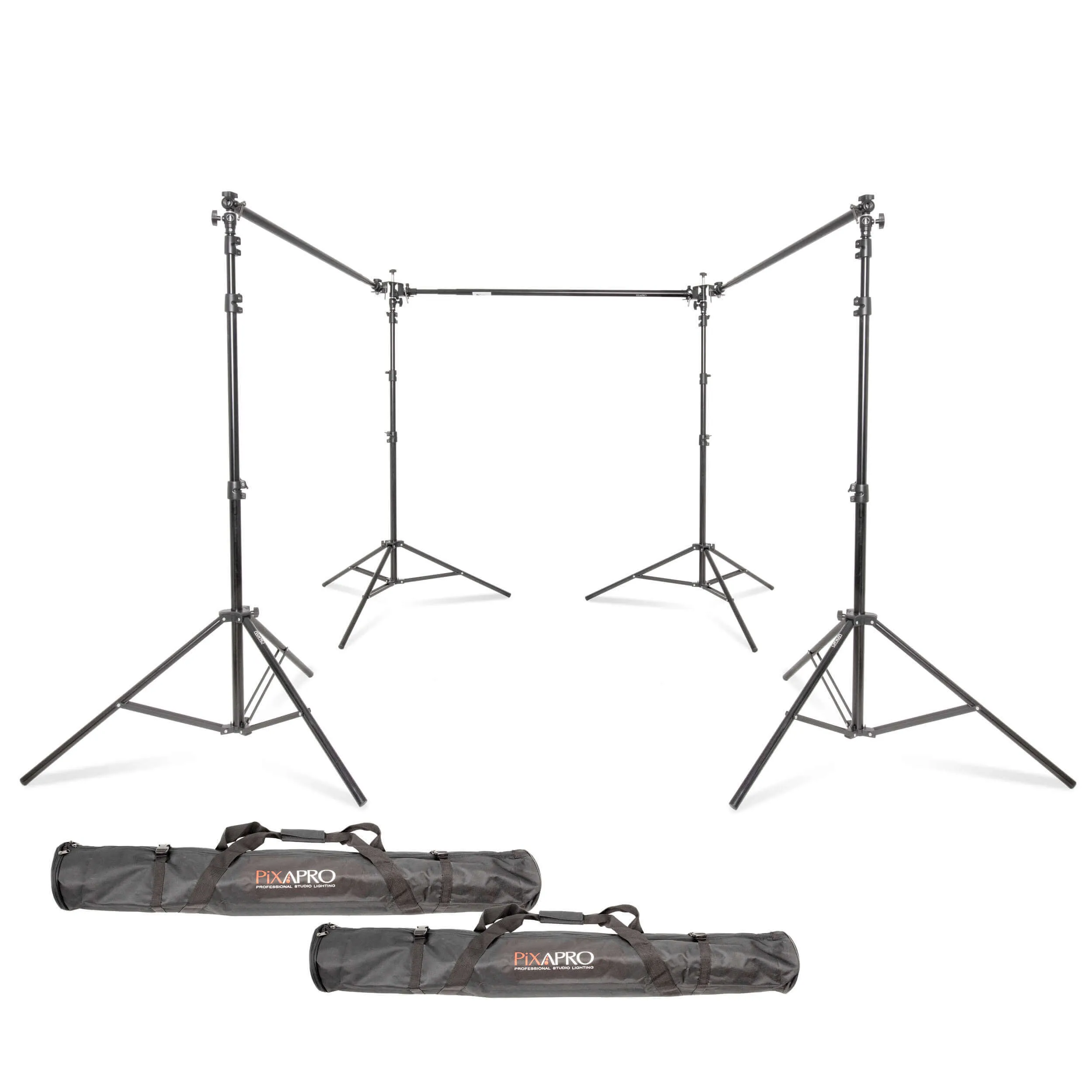100% Muslin Cotton Grey Backdrop with Triple Telescopic Stand Kit