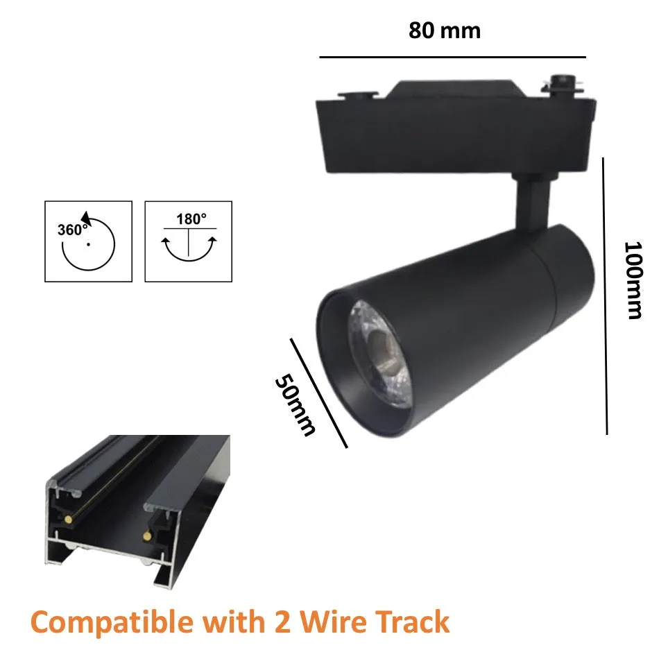 10w Cob Track Light 6007 Black body