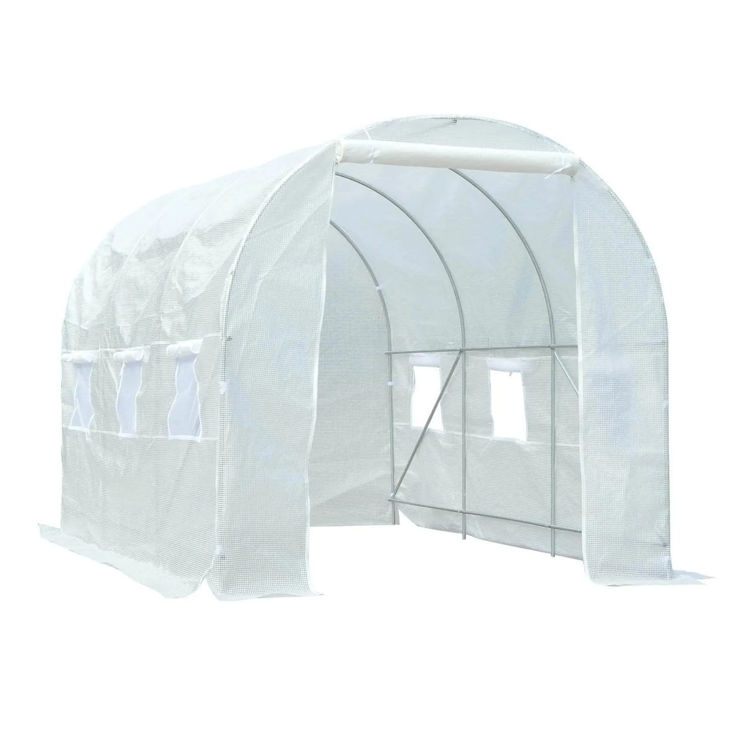 11.5ft x 6.6ft Portable Walk In Tunnel Backyard Greenhouse in White