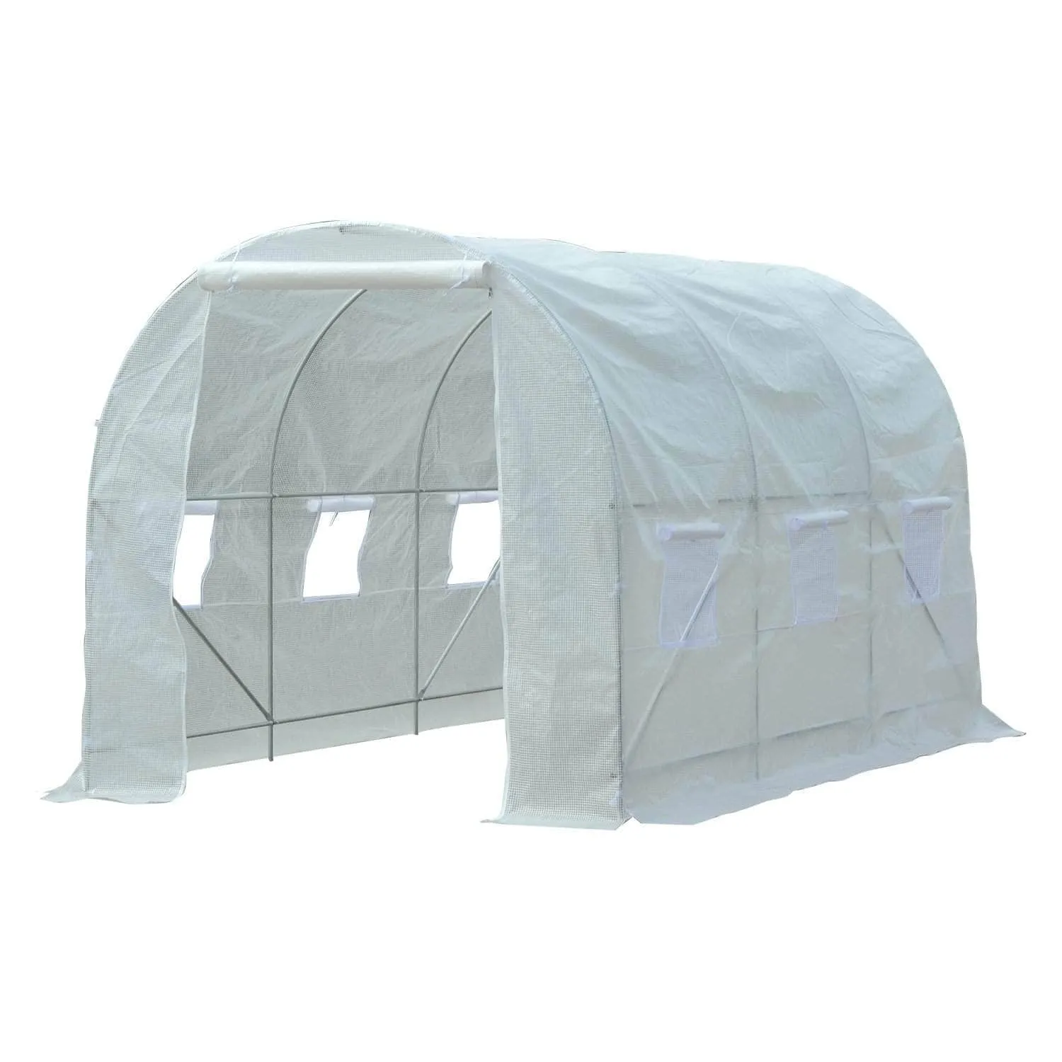 11.5ft x 6.6ft Portable Walk In Tunnel Backyard Greenhouse in White