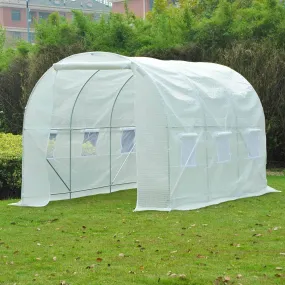 11.5ft x 6.6ft Portable Walk In Tunnel Backyard Greenhouse in White