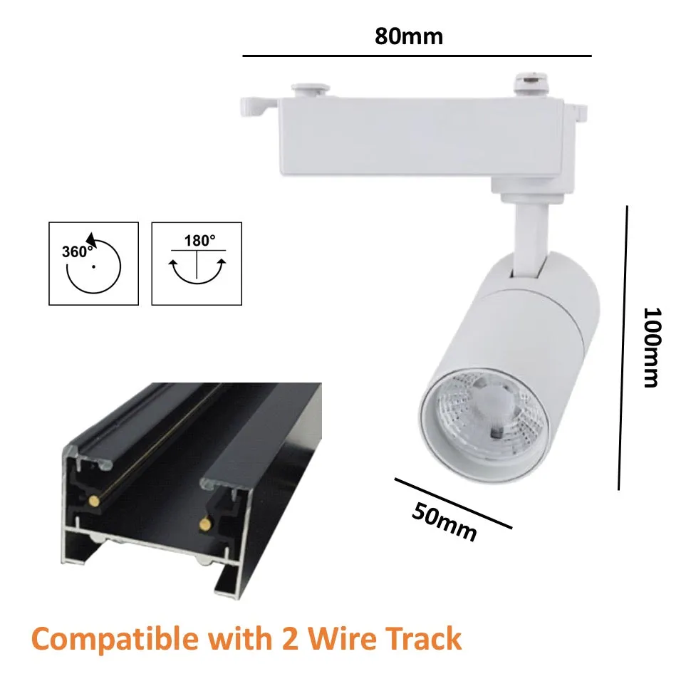 15w Cob Track Light 6007 White body