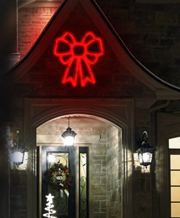 16" Hi-Vibrant Twinkling LED Christmas Bow Decoration