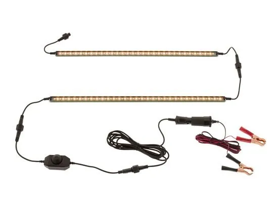 2 Bar Led Camping Light Kit 12V - Or 240V Orng/Wht Illum Mag/Clp
