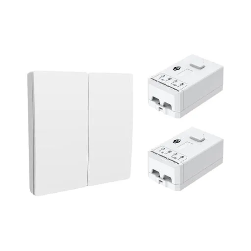 2 Gang Wireless Kinetic Switch, White Non Dimmable   Wi-Fi 5A RF Receiver