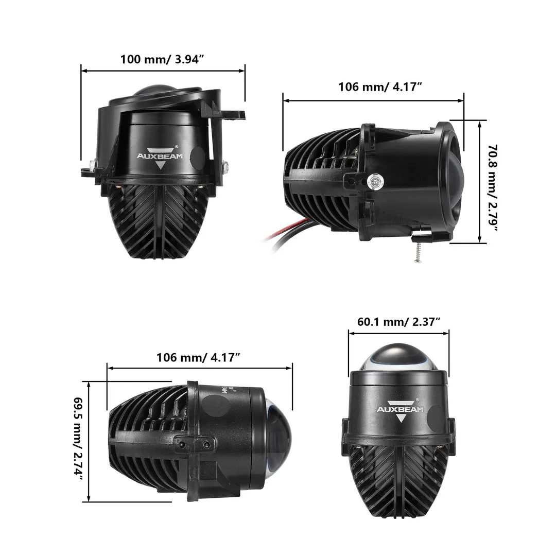 2 Inch 70W Bi-LED Projector Lens Fog Light 6000K Blue Film Lens