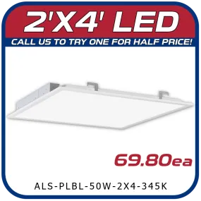 2 Pack: Backlit Panel Lights 2' X 4' Power and Color Selectable