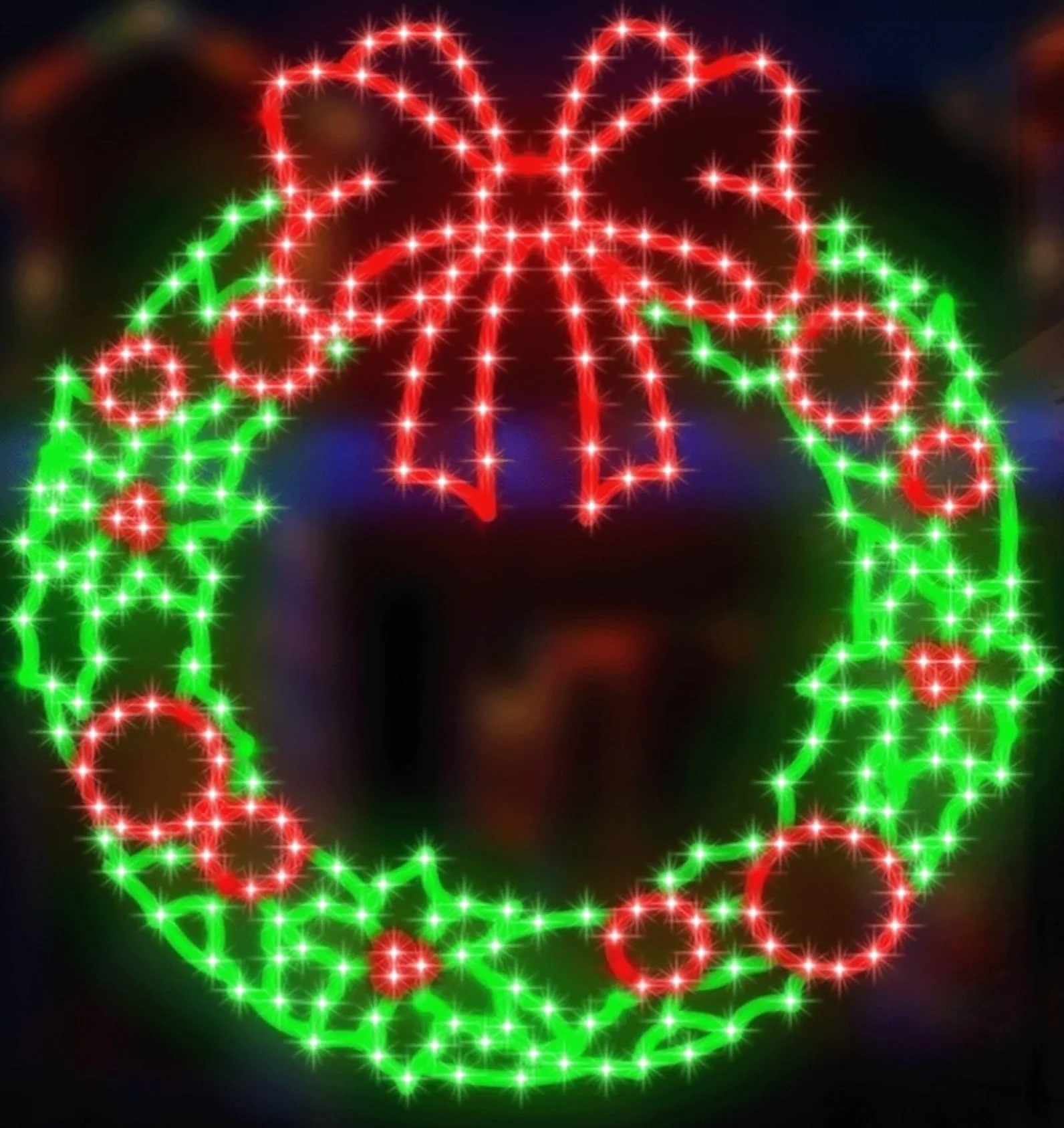 24" Hi-Vibrant LED Christmas Wreath Decoration