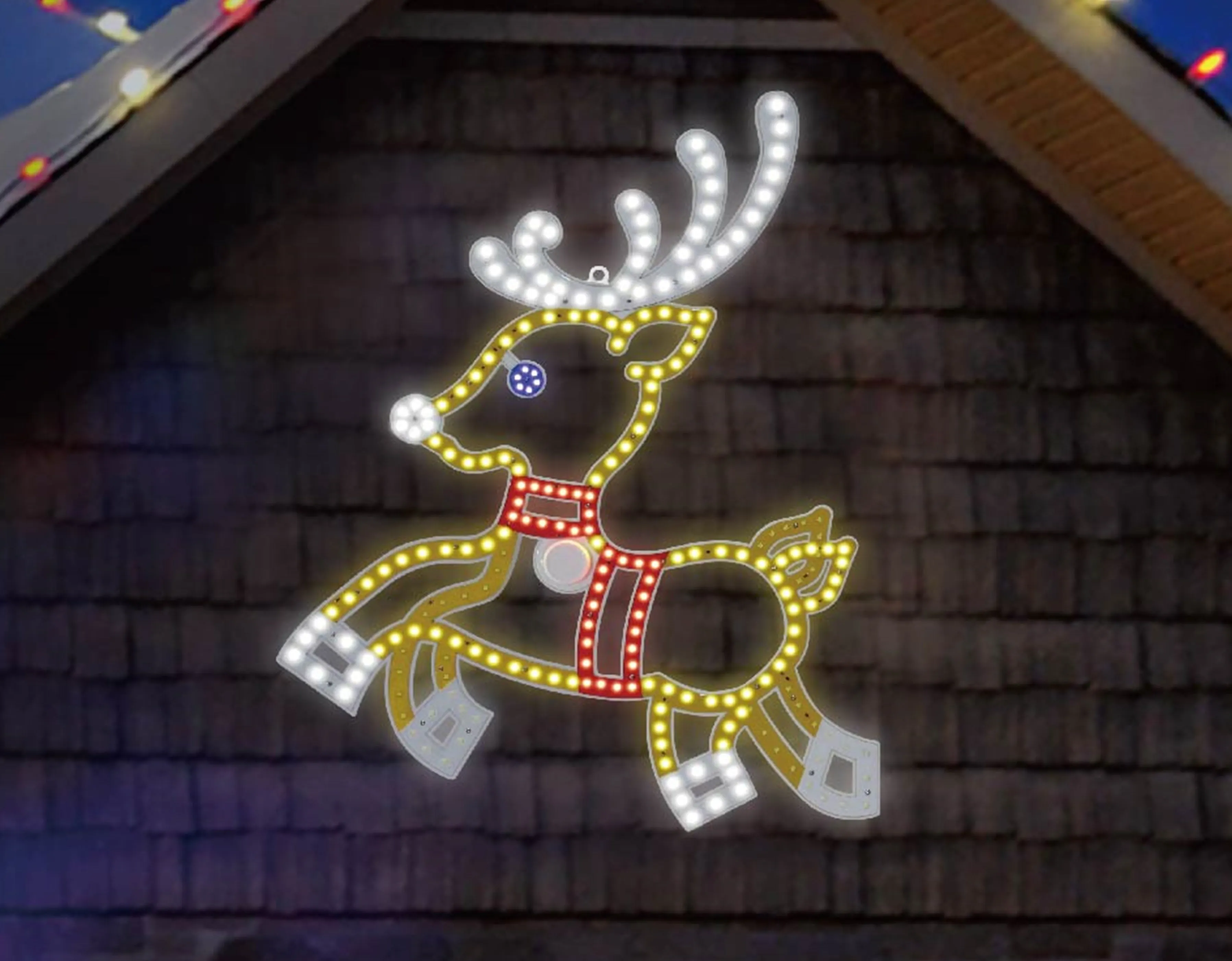 24" Hi-Vibrant LED Prancing Reindeer Christmas Decoration