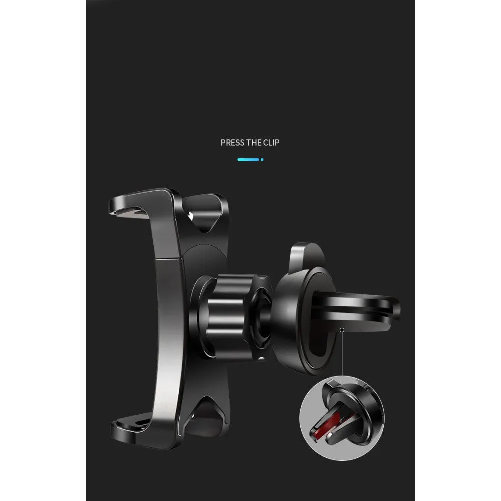 3 in 1 Car GPS Smartphone Holder: Dashboard / Visor Clamp   AC Grid Clip for BLU Studio M HD, S110L - Black