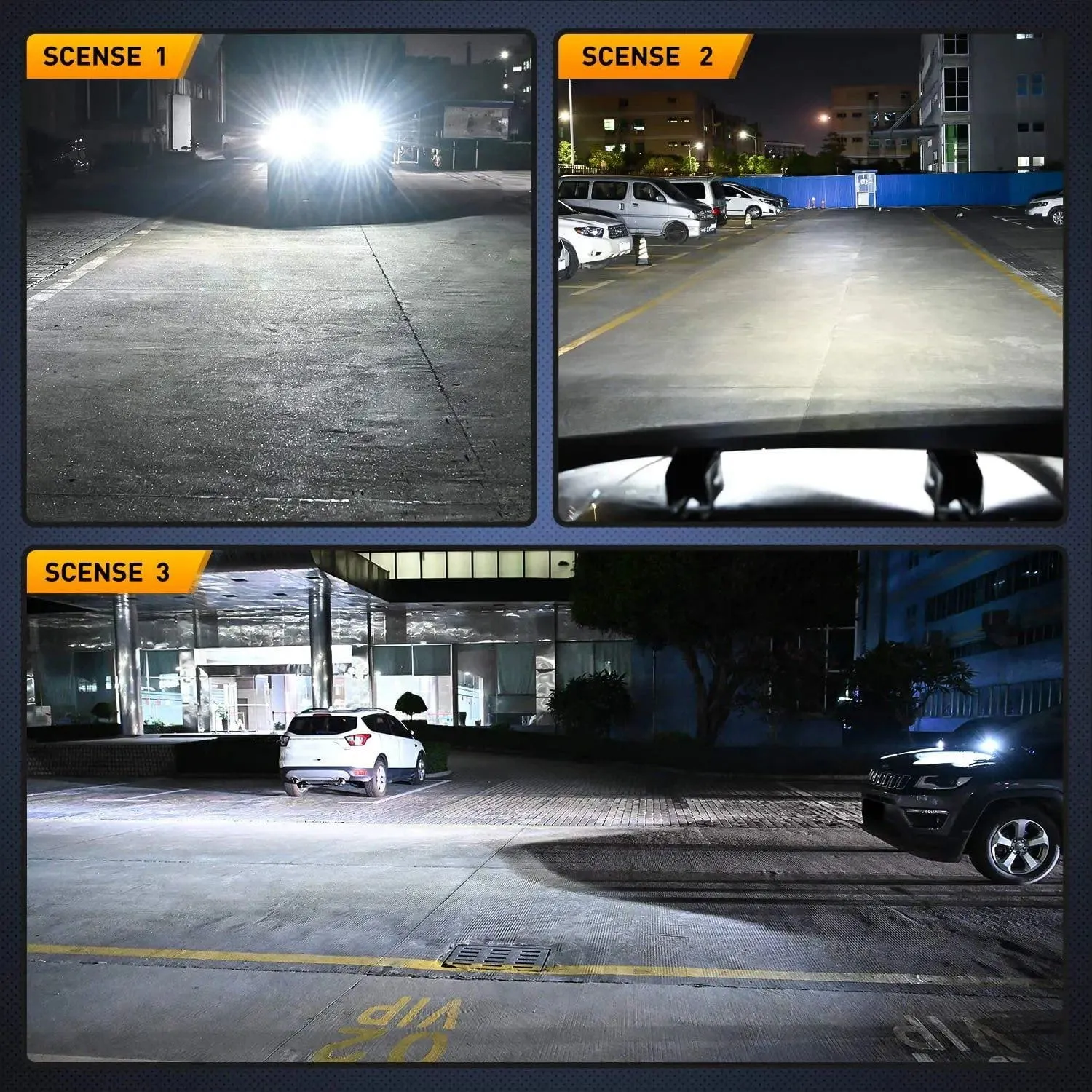 3 Inch 42W Upgraded Triple Row Spot Flood Square LED Pods (Pair)