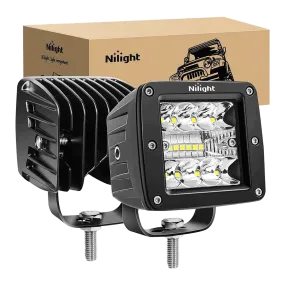 3 Inch 42W Upgraded Triple Row Spot Flood Square LED Pods (Pair)