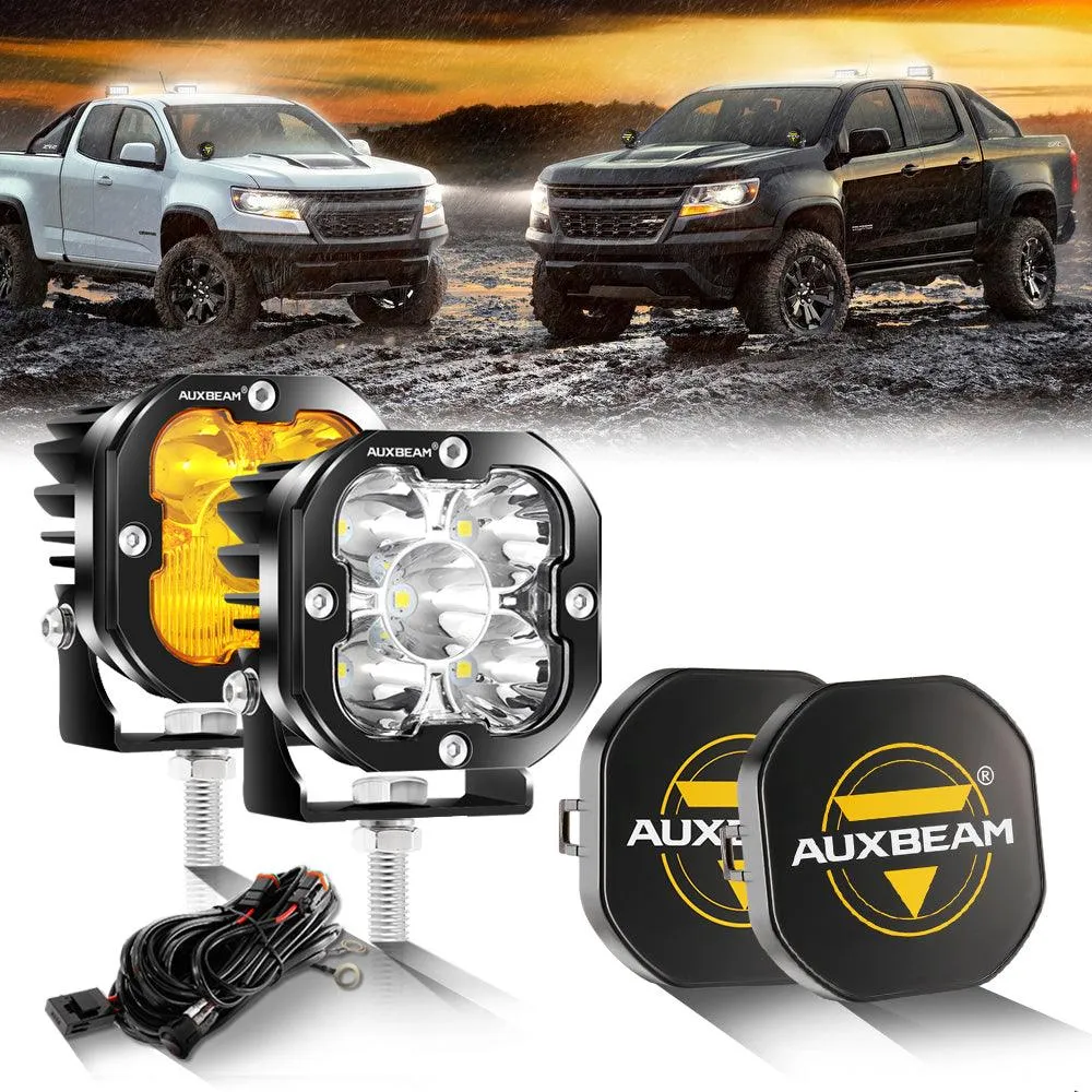 3 Inch 80W 9600LM LED Pods Lights White&Amber for CHEVROLET