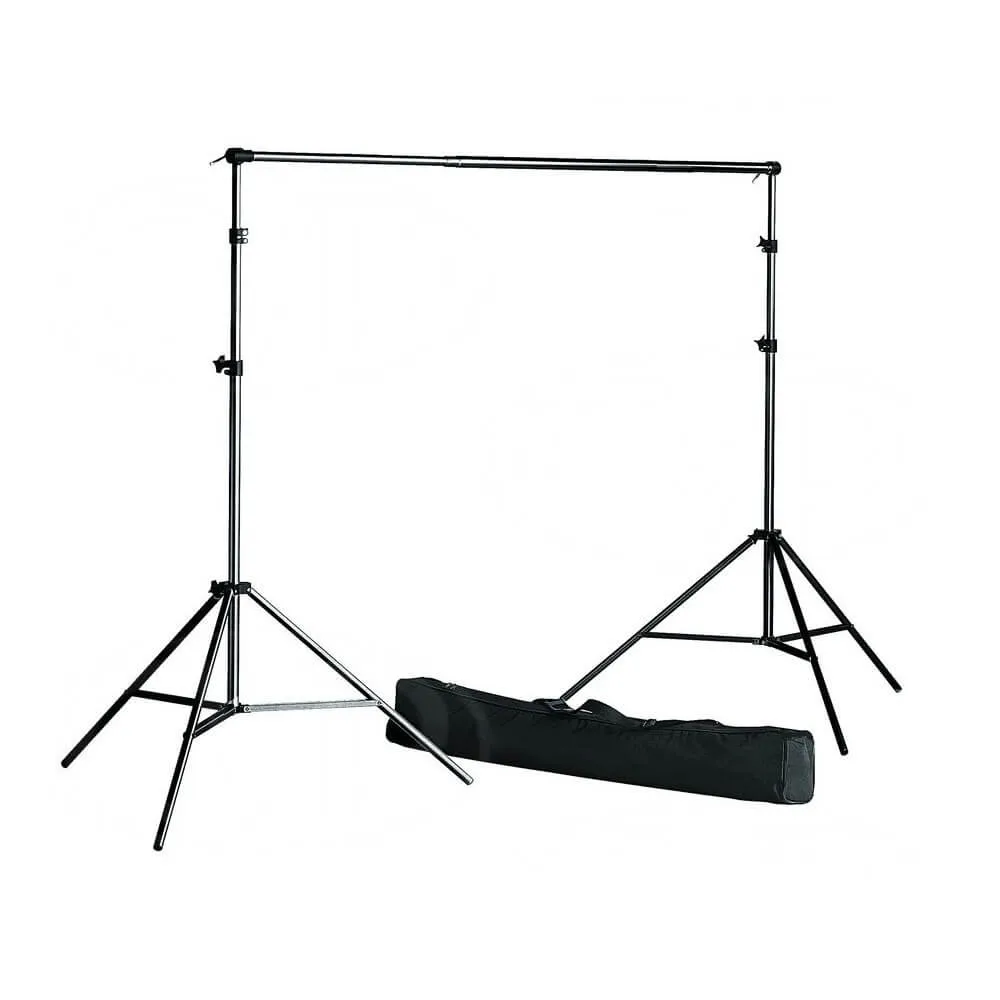 3x2.8m Telescopic Stand   Green/Black/White Muslin Backdrop Kit