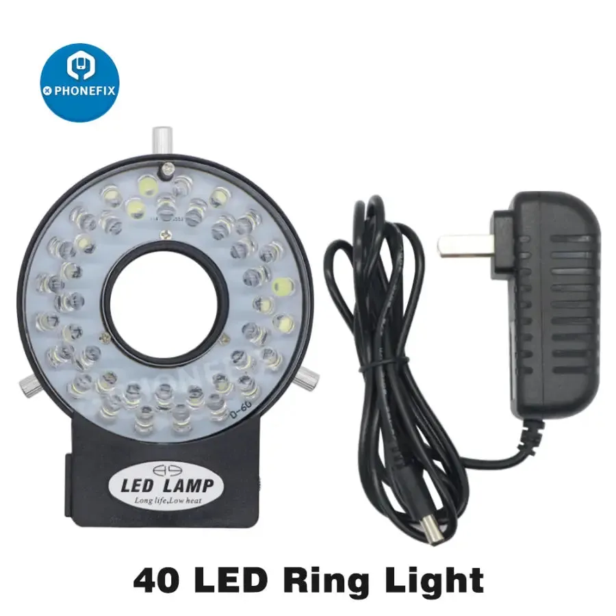 47mm 40 LEDs Microscope Ring Light Illuminator Lamp for Industrial Camera