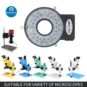47mm 40 LEDs Microscope Ring Light Illuminator Lamp for Industrial Camera