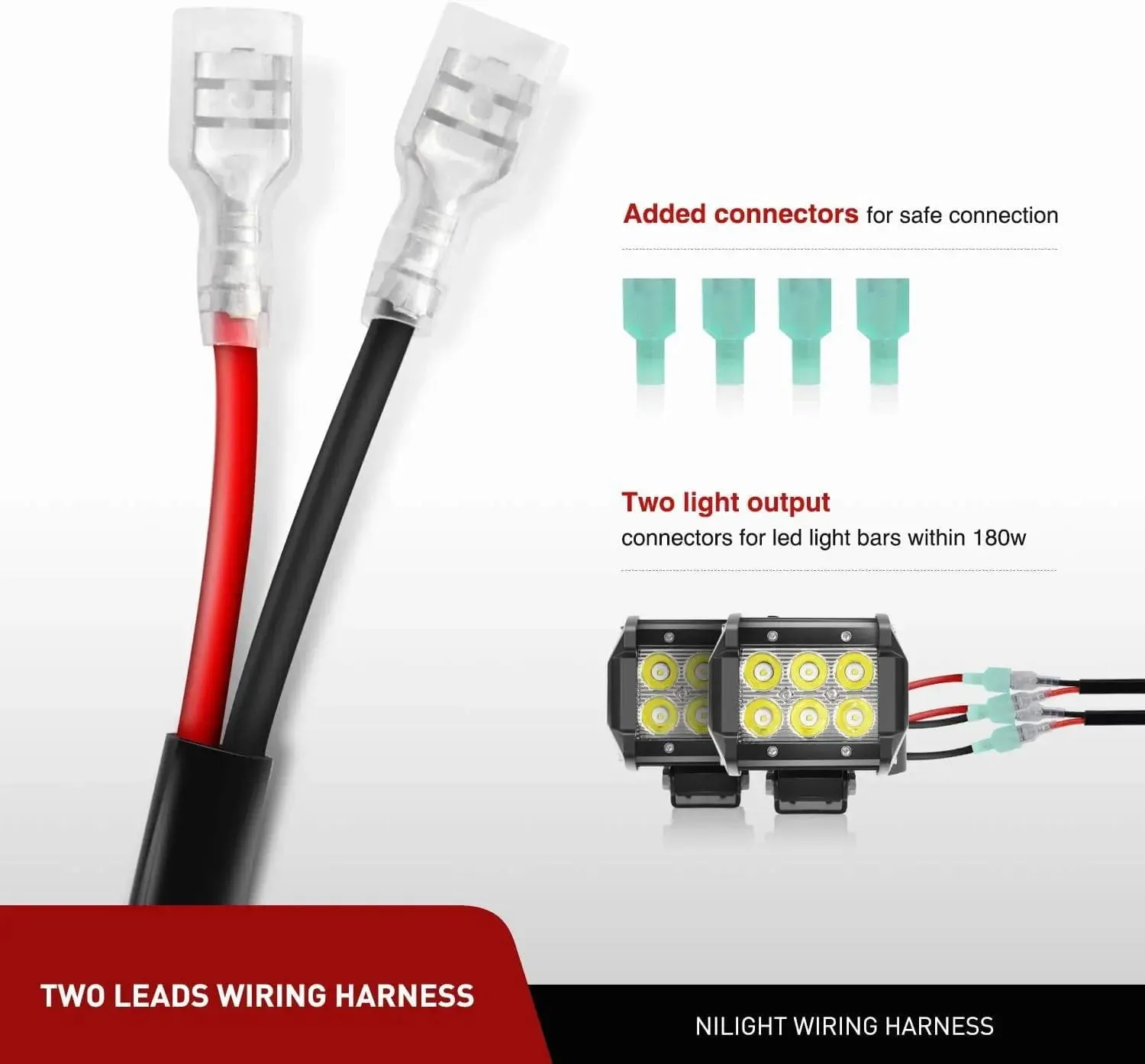 4.8 Inch 42W 7800LM Flush Mount Spot Flood LED Work Lights (Pair) | 16AWG Wire 3Pin Switch