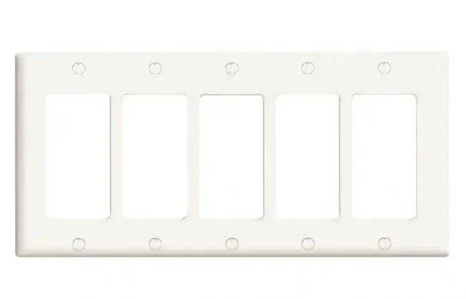 5 Gang White Decora Wall Plate Cover
