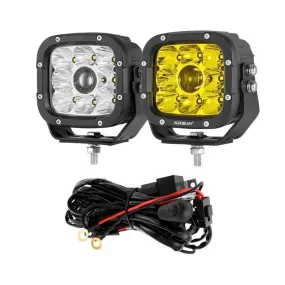 5 Inch 110W White/Amber Spot Light LED Driving Lights with Additional Amber Covers