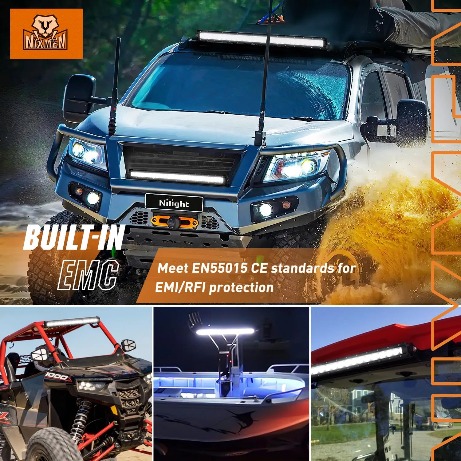 52 Inch 210W 21000LM Slim Anti-Glare DRL Spot Flood Curved Led Light Bar