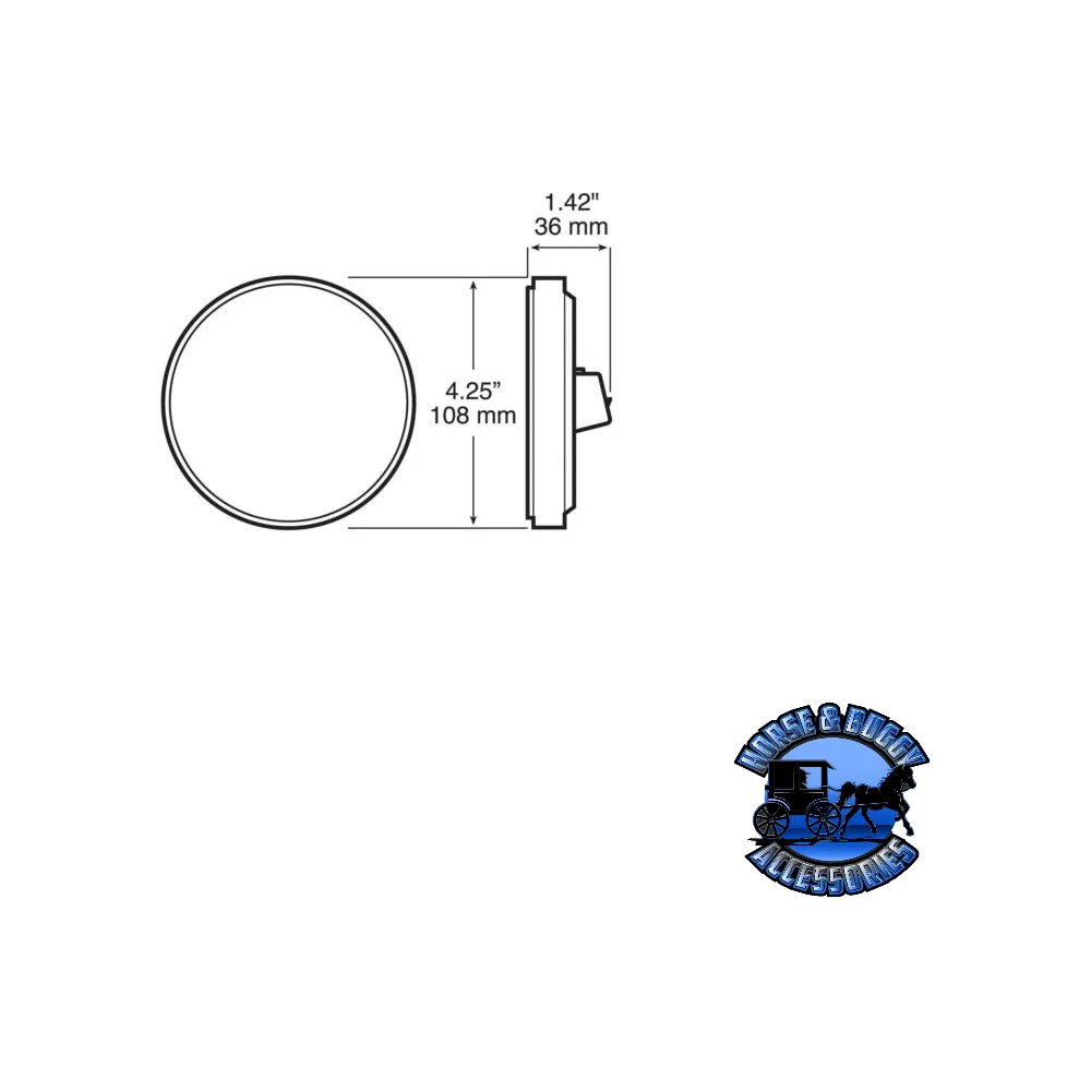 882K-7 4" Red and White LED Stop/Turn/Tail, & Back-Up Light, Round, Grommet-Mount w/ Plug, Kit