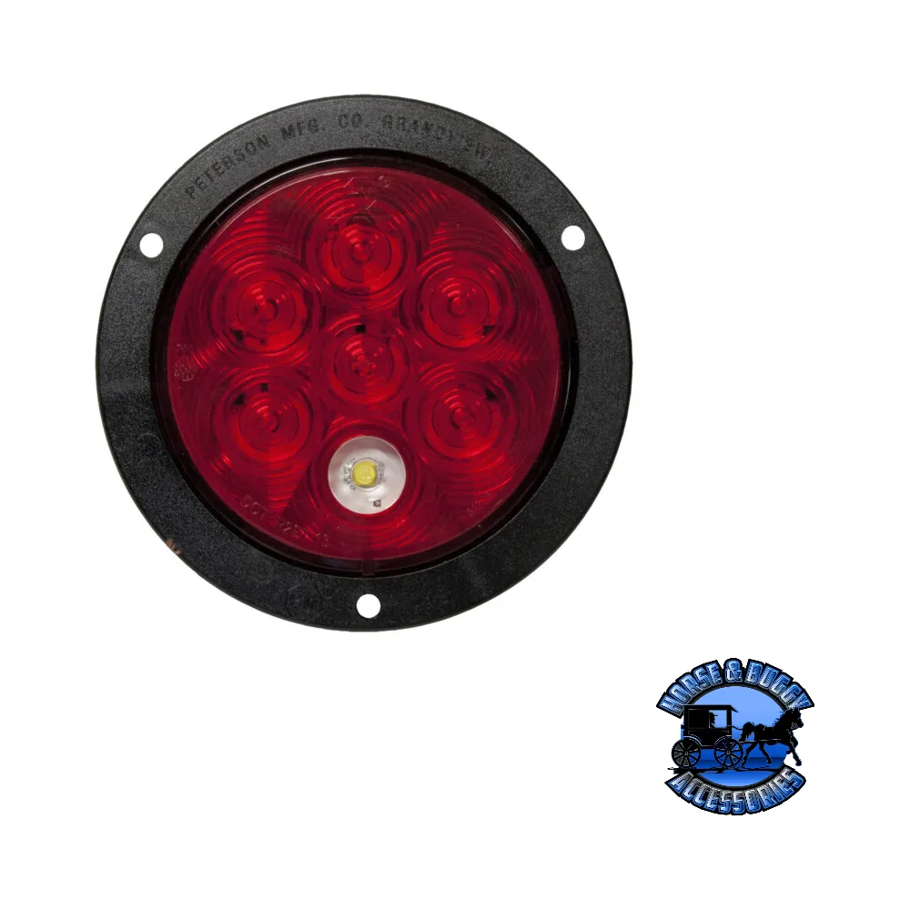 883K-7 4" Red and White LED Stop/Turn/Tail, & Back-Up Light, Round, Flange-Mount w/ Plug, Kit