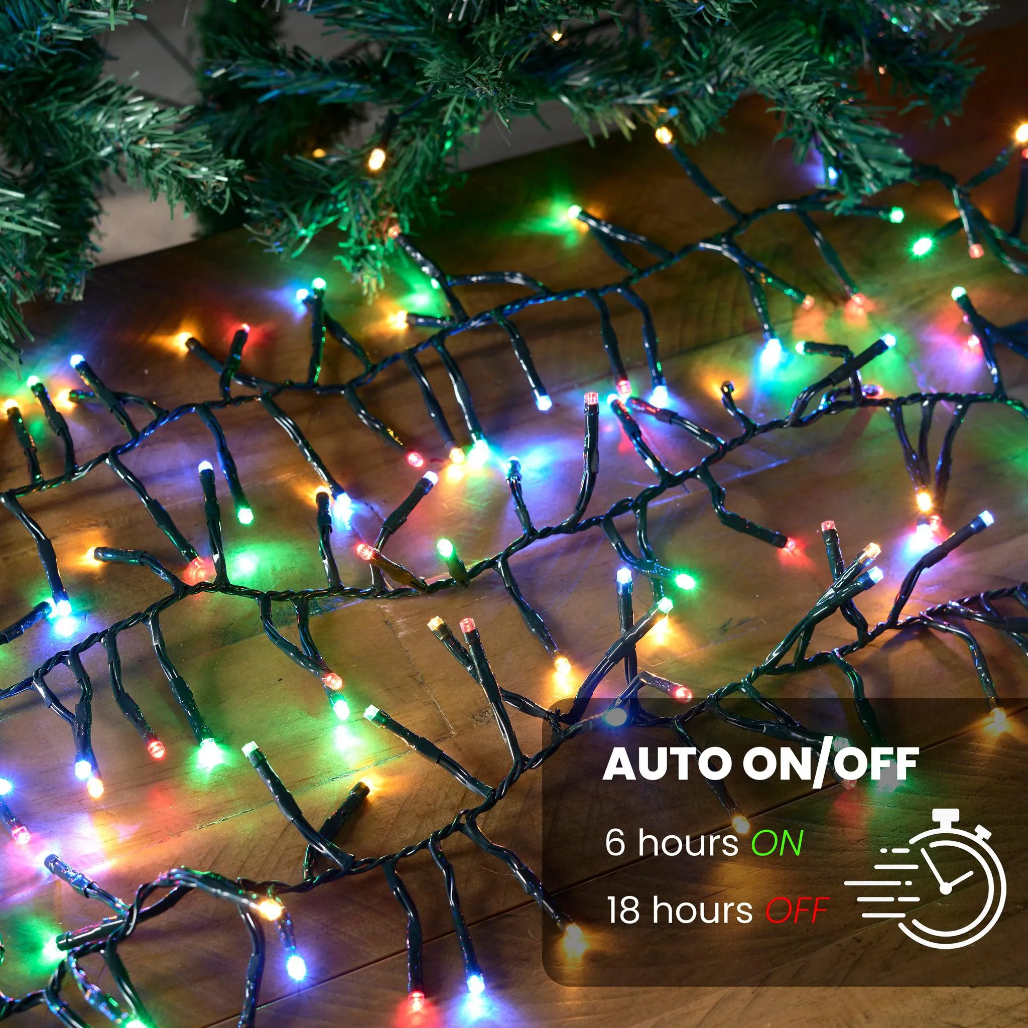 960 LED Cluster Lights - Multi Colour - 12M