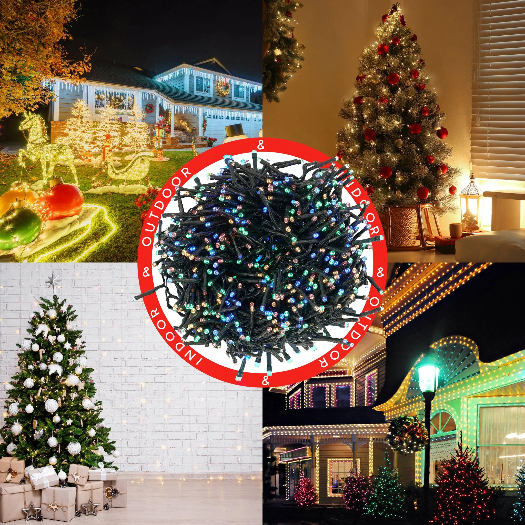 960 LED Cluster Lights - Multi Colour - 12M