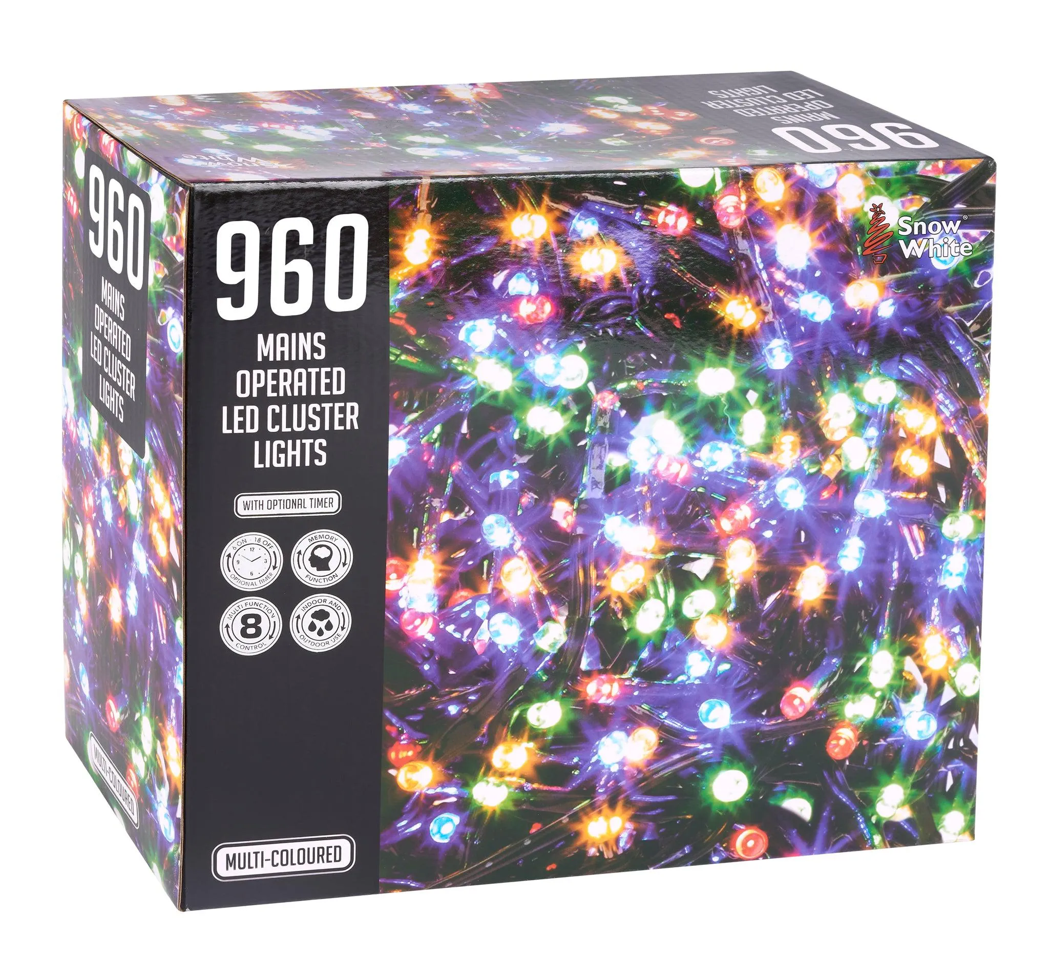 960 LED Cluster Lights - Multi Colour - 12M