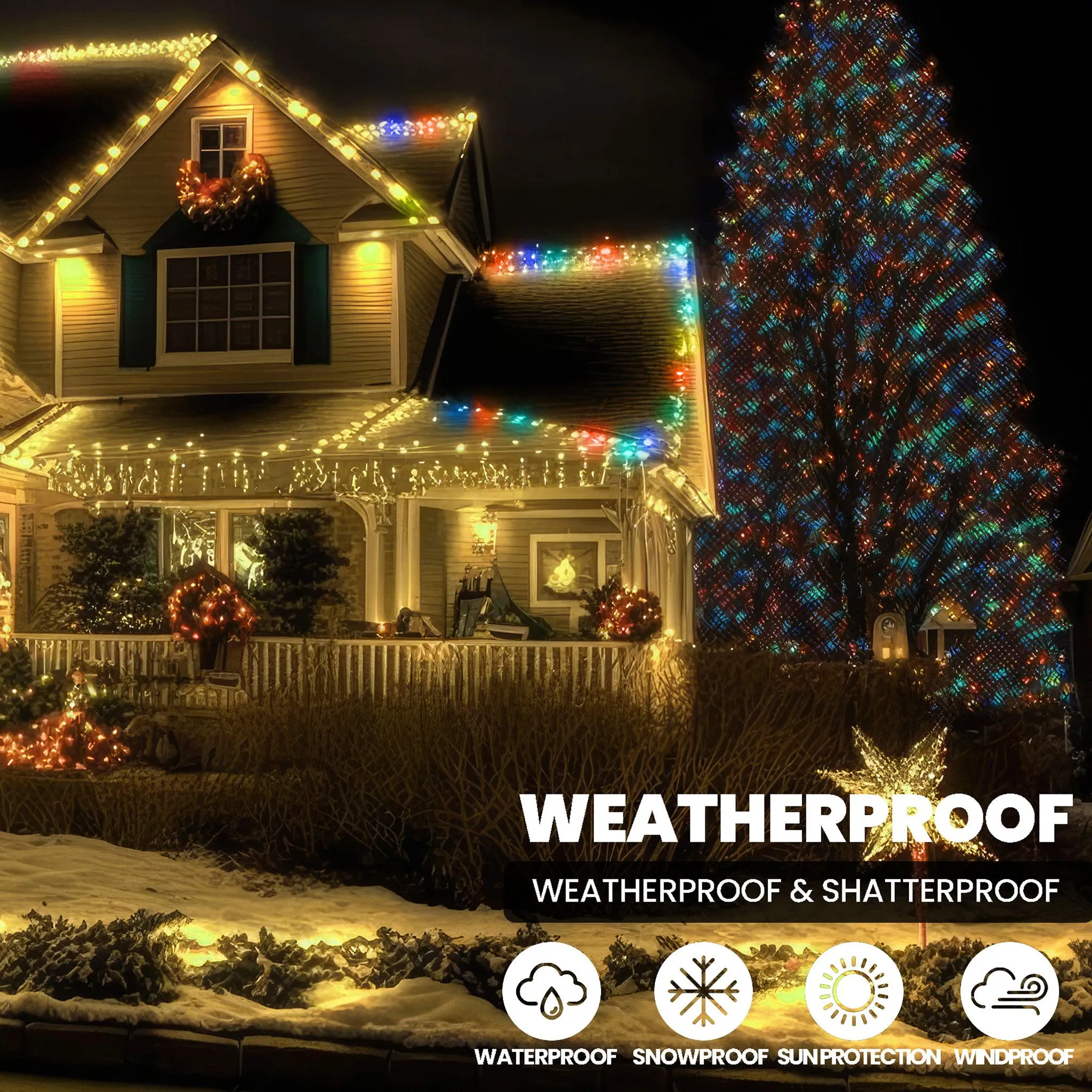 960 LED Cluster Lights - Multi Colour - 12M