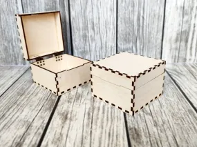 AmericanElm Pack of 2 Unfinished Wooden Box Craft Stash Boxes  Arts Hobbies and Home Storage