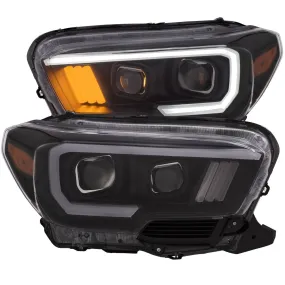 Anzo Black Plank Style Project Headlights - 2023-2016 Toyota Tacoma SR/SR5 Models (111377)