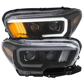 Anzo Black Plank Style Project Headlights - 2023-2016 Toyota Tacoma TRD Models (111379)