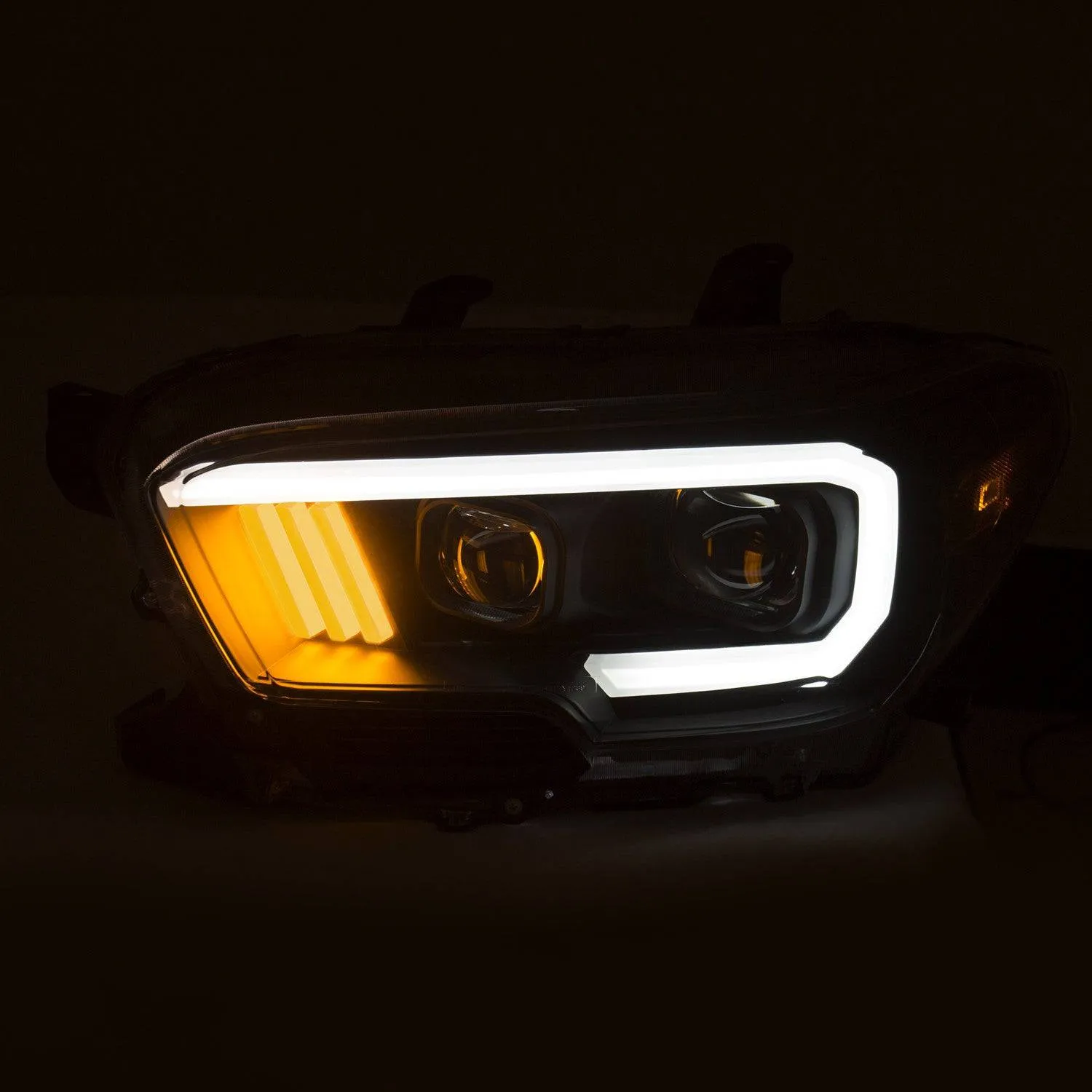 Anzo Black Plank Style Project Headlights - 2023-2016 Toyota Tacoma TRD Models (111379)