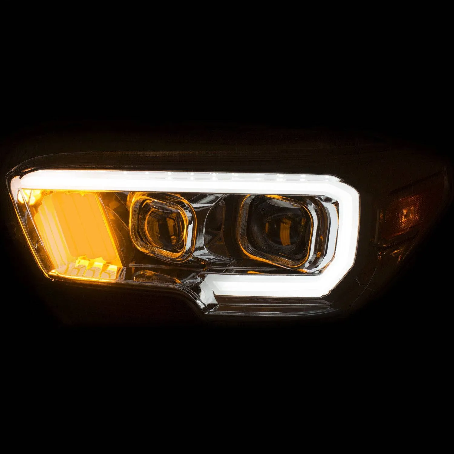 Anzo  Chrome Plank Style Project Headlights - 2023-2016 Toyota Tacoma SR/SR5 Models (111378)