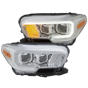 Anzo Chrome Plank Style Project Headlights - 2023-2016 Toyota Tacoma TRD Models (111380)
