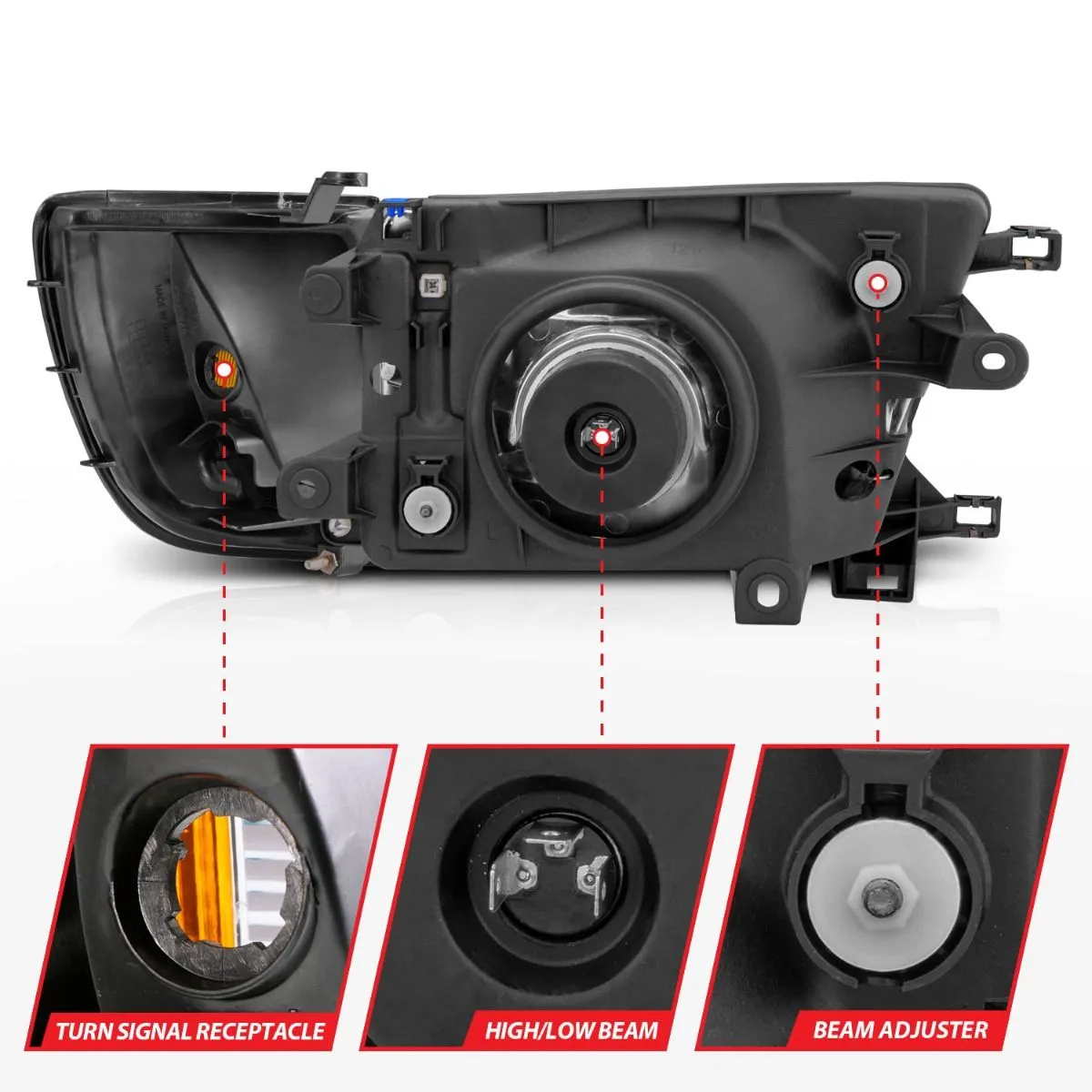 Anzo Crystal Headlights Black For 4Runner (1999-2002)