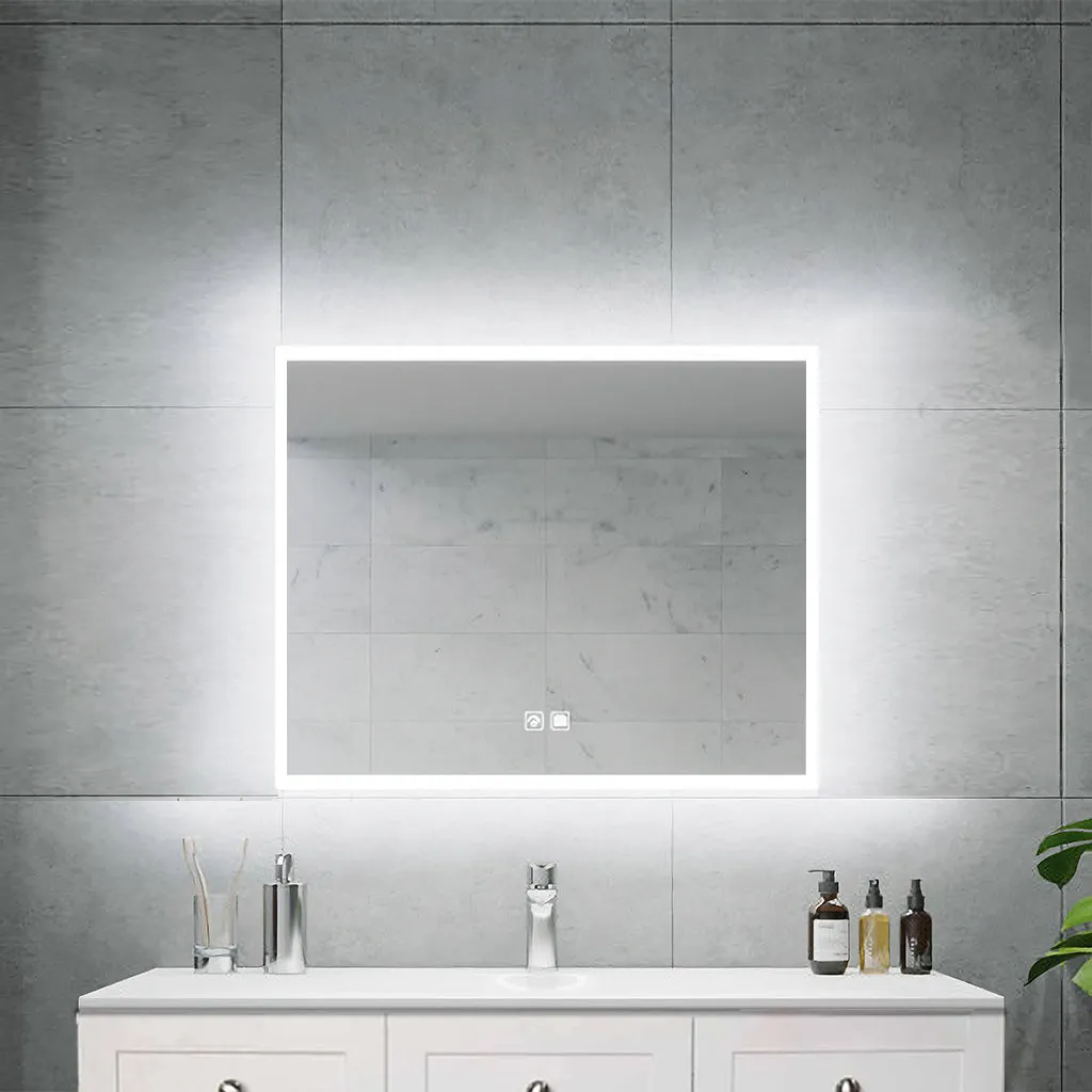 Apollo Rectangle Anti-Fog Backlit LED Bathroom Mirror 900mm x 750mm