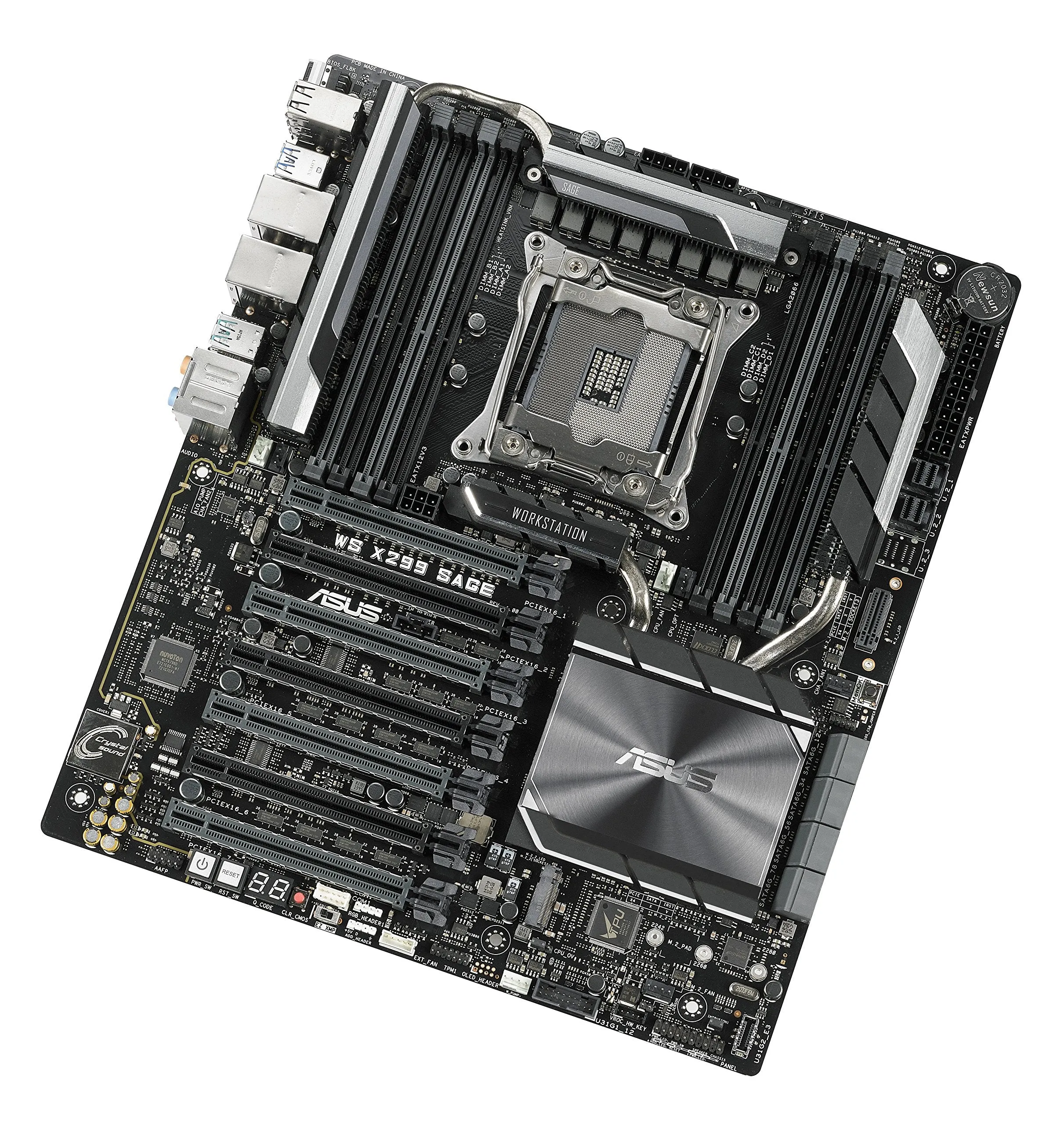 ASUS WS X299 SAGE LGA2066 DDR4 M.2 U.2 X299 CEB Motherboard for Intel Core X-Series Processors with Quad-GPU Support, DDR4 4200MHz, Dual M.2 & U.2 Support