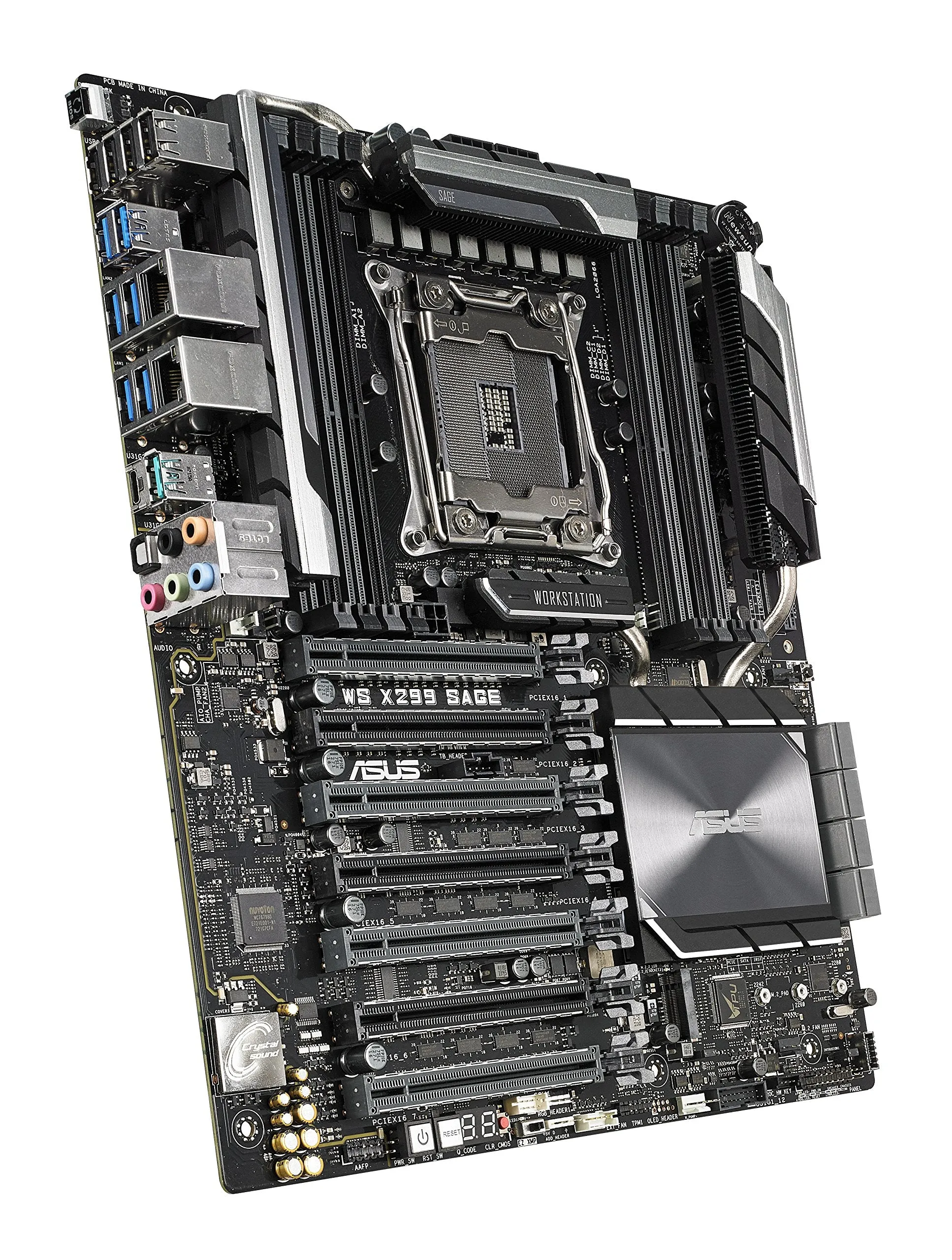 ASUS WS X299 SAGE LGA2066 DDR4 M.2 U.2 X299 CEB Motherboard for Intel Core X-Series Processors with Quad-GPU Support, DDR4 4200MHz, Dual M.2 & U.2 Support