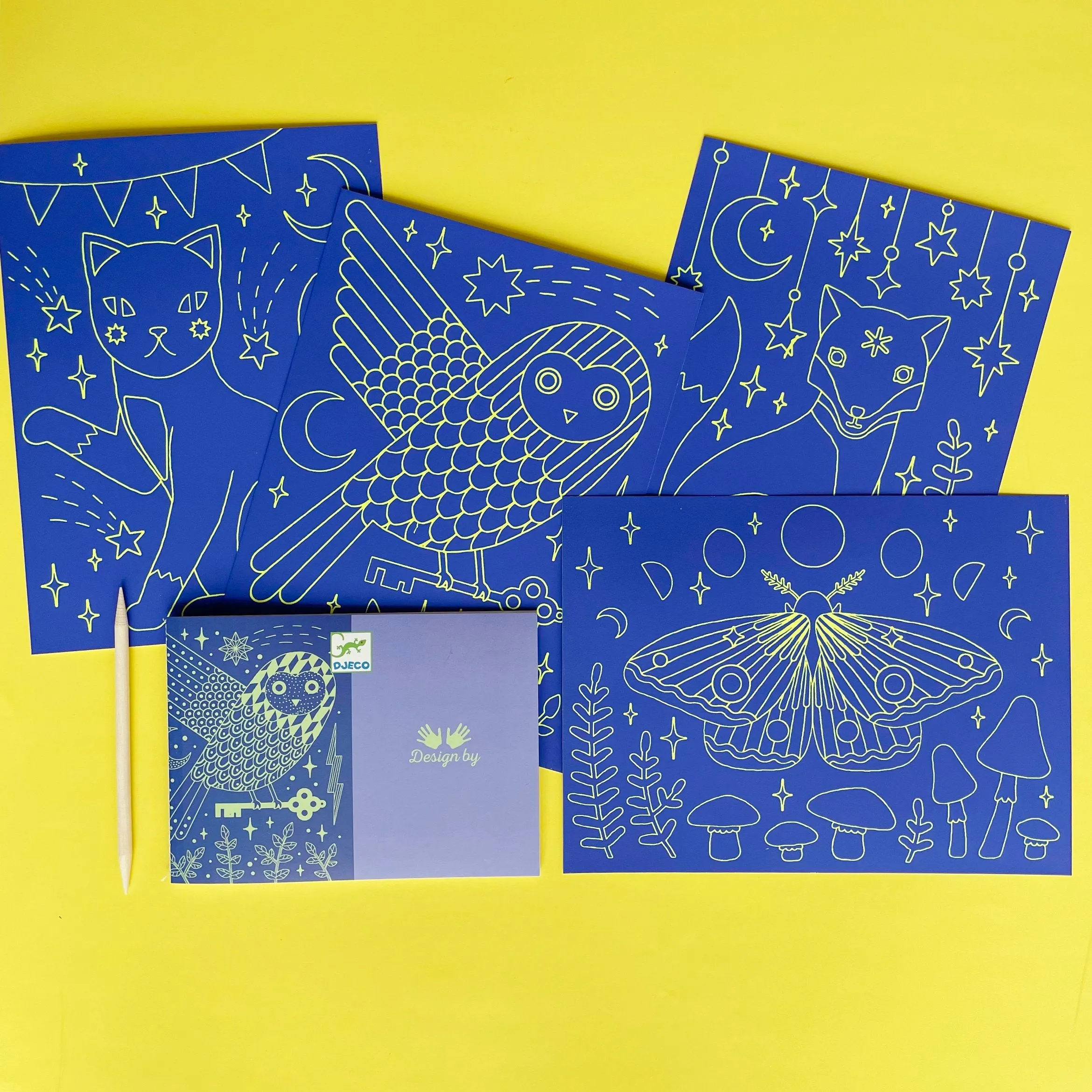 At Night Glow in the Dark Scratch Cards