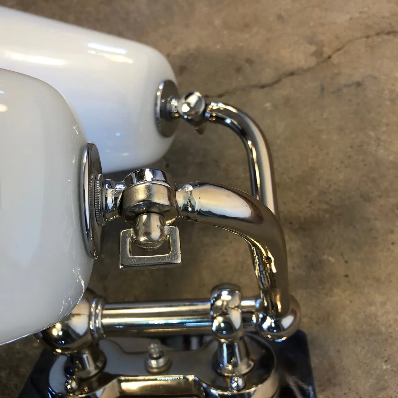 Bath Wall Sconce, Contemporary, Double Light, Chrome, Milk Glass